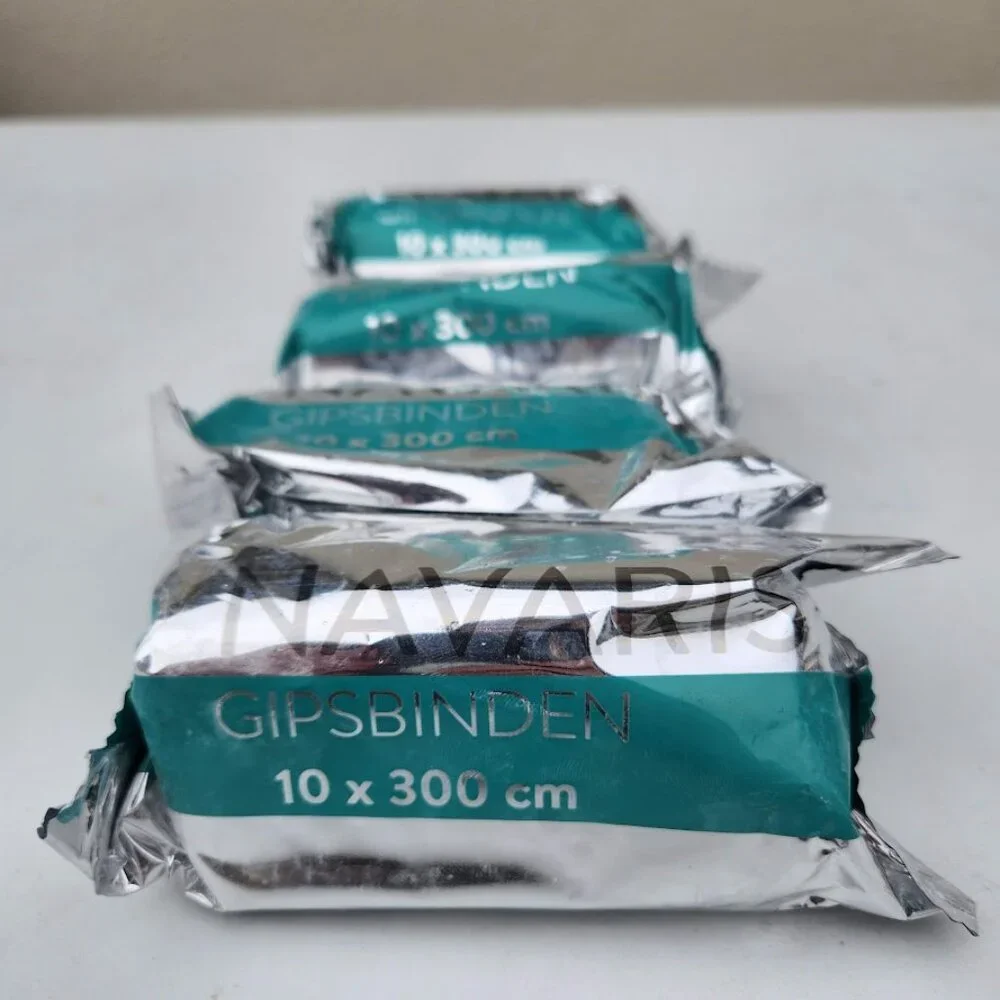 4X Navaris Plaster of Paris Cloth Rolls Gauze Bandages Body Casts 10x300 cm 4 Pa